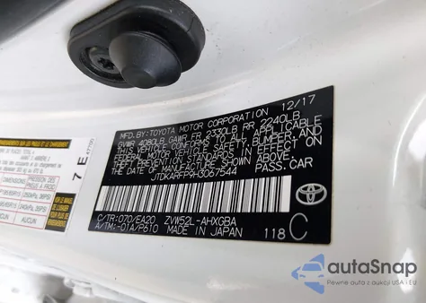 2017 Toyota Prius Prime Premium z USA, uszkodzony, nr VIN JTDKARFP9H3067544